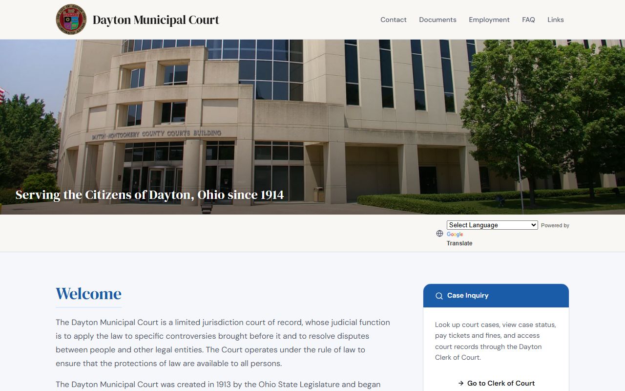 Dayton Municipal Court dissolution of marriage information