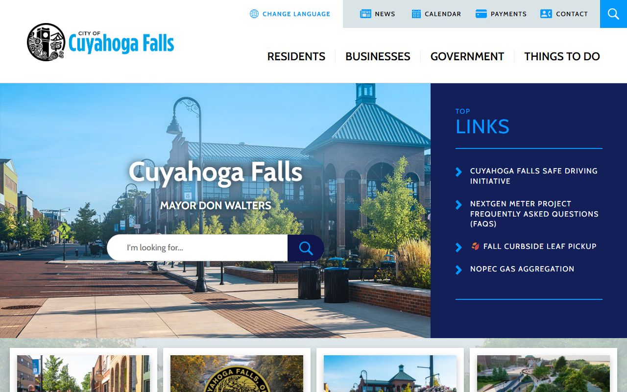 Cuyahoga Falls Ohio dissolution of marriage records and city government resources