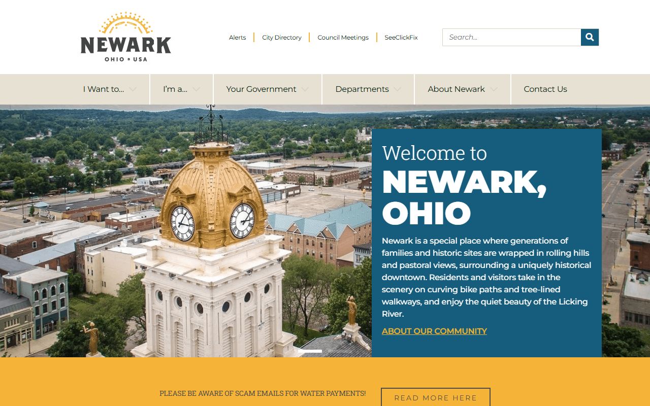Newark Ohio dissolution of marriage records and city government