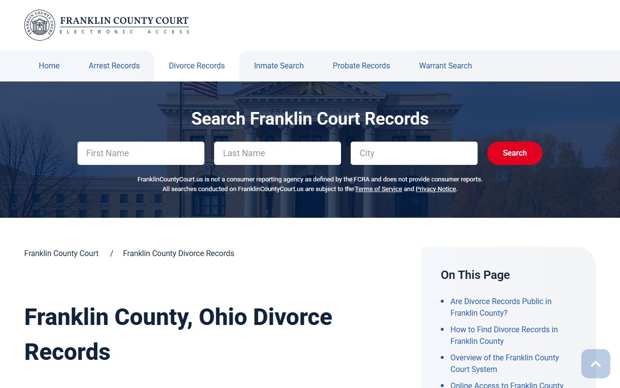 Fayette County dissolution of marriage records search
