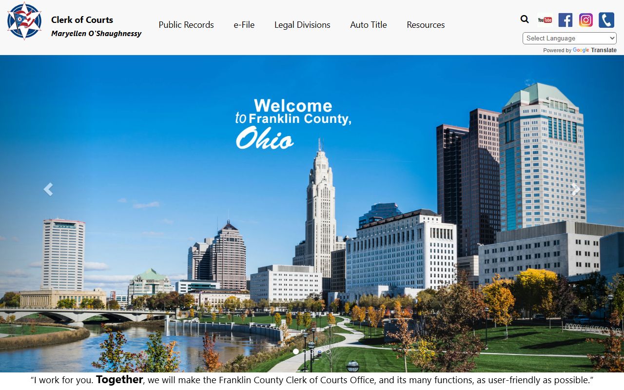 Franklin County Ohio dissolution of marriage records clerk of courts website