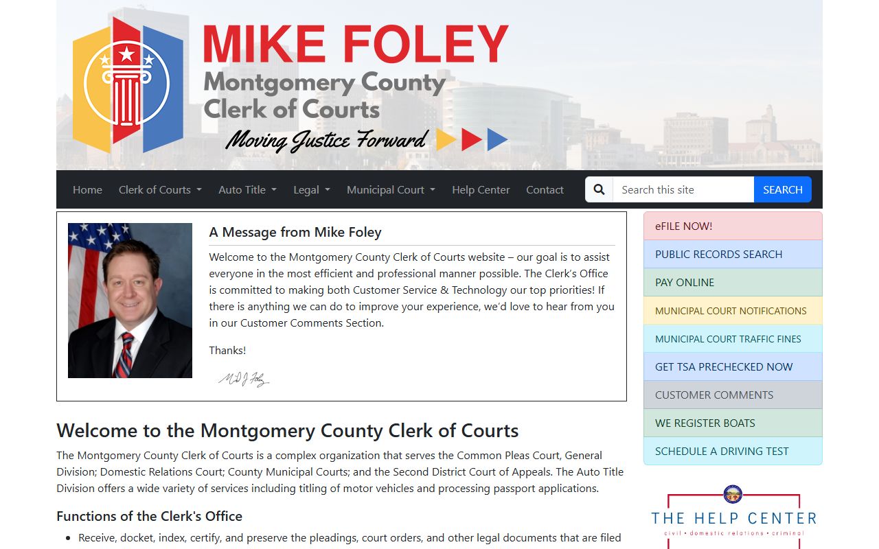 Montgomery County Ohio dissolution of marriage records clerk office